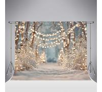 Kate Christmas Tree Backdrops Winter Snow Scene Photo Backdrop 6.5x6.5ft/2x2m Outdoor Sparkling Birthday Background Children Happy New Year Photo Studio Props