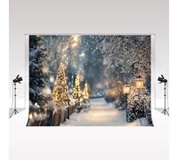 Kate Christmas Tree Lights Photography Backdrops 2.2x1.5m/7x5ft Winter Snowy Path Frozen Tree Kids Birthday Portrait Photo Background Decorative Banner Studio