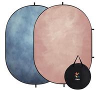 Kate Collapsible Backdrop Pop up Photo Backdrops Foldable Background Portable for Headshot,Portrait Photography,Video,5x6.5ft,Pink/Blue