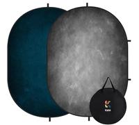 Kate Collapsible Backdrop Pop Up Photo Backdrops Grey Blue Portable for Headshot, for Portrait Photography, for Video, 5x6.5ft