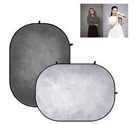 Kate Double-Sided Light Grey/Dark Grey Background Collapsible Backdrop for Photoshoot Pop Up Photography Backdrop Foldable Collapsible Photo Background(5x6.5ft/1.5x2m)