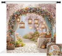 Kate Easter Photography Backdrops Arch Spring Flowers Colorful Eggs Party Banner Photo Props, 10x10ft