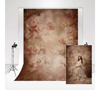 Kate Fine Art Floral Photography Backdrop 3x3m/10x10ft Abstract Flowers Backdrops For Maternity Kids Portrait Photocall Vintage Pink Rose Flowers Background Photo Studio