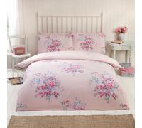 Kate Flannelette Floral Cotton Duvet Set With Pillowcase Rapport Home Pink Super King