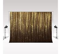 Kate Golden Bokeh Photography Background Black and Gold Glitter Background Wedding Family Birthday Party Decoration Gradution Studio Photo Booth 2.2x1.5m/7x5ft