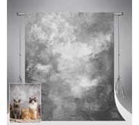 Kate Gray Abstract Photography Backdrop 6.5x6.5ft/2x2m Vintage Grayscale Textured Background for Studio Portrait Headshot Portrait Background Old Master Photo Studio Props