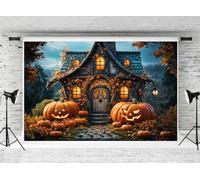 Kate Halloween Haunted House Photography Backdrop 2.2x1.5m/7x5ft Horror Pumpkin Enchanted Forest Kids Adults Halloween Night Party Supplies Decorations