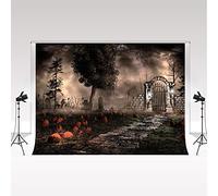 Kate Halloween Night Cosplay Decoration Backdrop 3 * 2m Horror Themed Shop Window Decoration Graveyard Pumpkin Abandoned Castle Photo Booth Bar Club Halloween Night Party Scene Backdrop