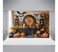 Kate Halloween Photography Backdrops 10x10ft/3x3m Evil Pumpkin Bat Spider Web Holiday Party Background Kids Birthday Portrait Decorative Photo Backdrop Banner Photocall