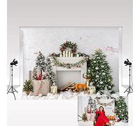 Kate Merry Christmas Photo Backdrop for Photography Xmas Tree Fireplace Xmas Party Photo Studio Background Photo Studio Prop 10x10ft/3x3m