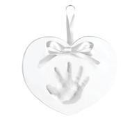Kate & Milo Handprint and Footprint Heart Keepsake, Baby's First Christmas Ornament, Newborn Handprint or Footprint Clay Kit, Easy No-Bake DIY Clay Print, Christmas Baby Gift, Heart