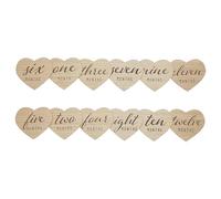 Kate & Milo Heart Shaped Wooden Monthly Milestone Photo Cards, Baby Announcement Cards, Double Sided Photo Prop Milestone Discs, Pregnancy Journey Milestone Markers, Light Wood