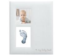 Kate & Milo Kate & Milo Linen Babybook with Print and Ink Pad, Gray