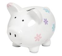 Kate & Milo Mini Piggy Bank, Newborn Nursery Décor, Baby Girl Keepsake Gift, Ceramic, Floral Print, One Size