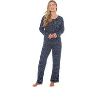 KATE MORGAN Ladies lightweight cosy pyjamas | Womens loungewear sets pjs for her (UK, Alpha, M, Regular, Regular, Black Star)