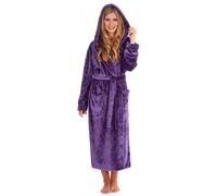 KATE MORGAN Ladies Soft, Comfy & Cosy Dressing Gown (8-10, Purple/Shimmer)