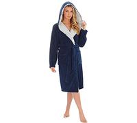 KATE MORGAN Ladies Soft, Comfy & Cosy Dressing Gown (X-Large, Navy Frosted)