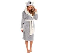 KATE MORGAN Ladies Soft & Cosy Hooded Dressing Gown (XL, Grey Koala)