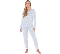 KATE MORGAN Womens Pyjamas Warm Fleece PJ for Women Sets Pjs S-XL | Soft Twosie Pyjama Set for Ladies Gifts for Her S Blue Star
