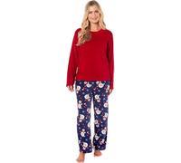 KATE MORGAN Women's Pyjamas Warm Fleece Pyjama Set for Ladies S-XL | Soft Twosie PJs for Her Snuggle Up Polar Bear S
