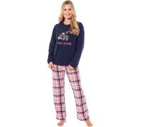 KATE MORGAN Womens Pyjamas Warm Fleece Pyjamas for Women Sets Pjs S-XL | Soft Twosie Pyjama Set for Ladies Gifts for Her Snuggle Up Koala Navy S