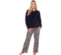 KATE MORGAN Womens Pyjamas Warm Fleece Pyjamas for Women Sets Pjs S-XL | Soft Twosie Pyjama Set for Ladies Gifts for Her Black M