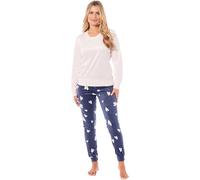 KATE MORGAN Womens Pyjamas Warm Fleece Pyjamas for Women Sets Pjs S-XL | Soft Twosie Pyjama Set for Ladies Gifts for Her PINK NAVY M