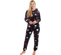 KATE MORGAN Womens Pyjamas Warm Fleece Pyjamas for Women Sets Pjs with Pockets S-XL | Soft Twosie Pyjama Set for Ladies Gifts for Her M Black