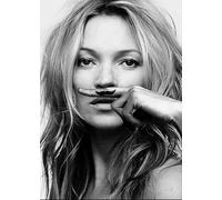 Kate Moss Black And White Model Wall Art Poster Print Various sizes framed unframed (A4 210 x 297mm)