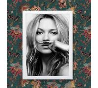 Kate Moss Black And White Model Wall Art Poster Print Various sizes framed unframed (A4 Framed - White Frame)