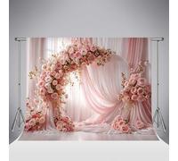Kate Mothers Day Banner Backdrop 7x5ft/2.2x1.5m Soft Pink Rose Curtains Photo Background for Wedding Birthday Pregnant Woman Backdrops Party Photo Studio Props