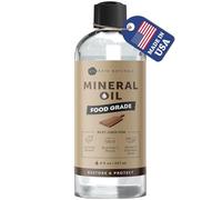 Kate Naturals Mineral Oil for Wood Cutting Board, Butcher Block, and Knife. Food Grade Mineral Oil for Wooden Cutting Board & Utensils (8oz, Food Safe)