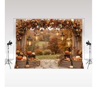 Kate Photography Backdrop 10x8ft Autumn Pumpkin Arch Lanterns Harvest Path