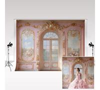 Kate Photography Backdrop 2.2x1.5m/7x5ft Elegant Arch Vintage Floral Pink Wall Photo Background For Aldult Baby Child Birthday Portrait Background Photo Studio