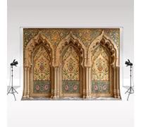Kate Photography Backdrop 2.2x1.5m/7x5ft Fine Art Retro Colorful Floral Arch Wall Backdrop Classic Photo Wallpaper Decorative Background Banner