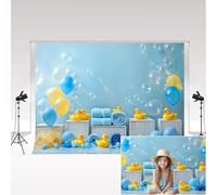 Kate Photography Backdrop 3x2m/10x6.5ft Cute Yellow Little Duck Bubble Baby Shower Birthday Party Decorative Background Kids Cake Smash Portrait Photocall Photo Studio