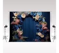 Kate Photography Backdrop Vintage royal blue flower Arch Scene 3x2.5m/10x8ft Birthday Photo Shooting Backgrounds Gorgeous Stagey Wedding Photo Booth Props