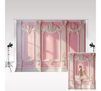 Kate Photography Backdrops 2.2x1.5m/7x5ft Elegant Pink Vintage Wall Modern Fine Art Classic Decorative Background Wedding Birthday Portrait Photo Studio
