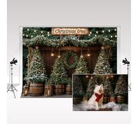 Kate Photography Backdrops 2.2x1.5m/7x5ft Winter Christmas Tree Forest Glitter Snow Brown Rustic Wooden Photo Background Studio Photocall Props