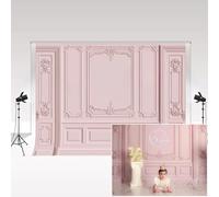 Kate Pink Retro Wall Backdrop for Photography 3x3m/10x10ft Modern Fine Art Classic Interior Decorative Background Wedding Birthday Portrait Photo Studio