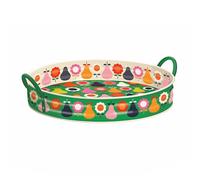 Kate Rhees Pears & Flowers Large Handled Tin Tray 390 (d) x 60mm