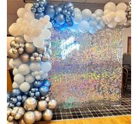 Kate Sequin Backdrop Shimmer Wall Backdrops Sequin Shimmer Wall Panels Glitter Backdrop for Party Decorations Birthday Wedding -12PCS Silver