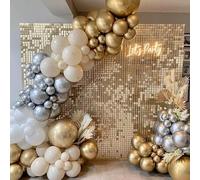Kate Sequin Backdrop Shimmer Wall Backdrops Sequin Shimmer Wall Panels Glitter Backdrop for Party Decorations Birthday Wedding -12PCS Gold
