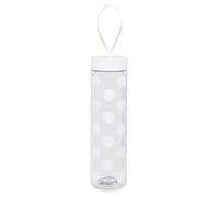 Kate Spade New York 16 Ounce BPA Free Clear/White Plastic Water Bottle with Travel Wristlet Strap, Jumbo Dot