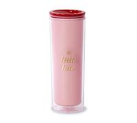 Kate Spade New York 16 Ounce Insulated Travel Mug, Pink Double Wall Thermal Tumbler for Coffee or Tea, A Little Late