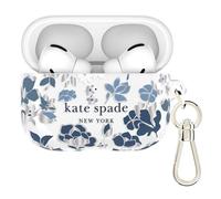 Kate Spade New York AirPods Pro 3 Protective Case with Keychain Ring Clip - Flowerbed Blue, Compatible with AirPods 3rd Generation