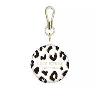 Kate Spade New York AirTag Holder with Gold Ring Clip - Protective Case for Apple AirTag - City Leopard