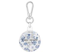 Kate Spade New York AirTag Holder with Gold Ring Clip - Protective Case for Apple AirTag - Flowerbed Blue