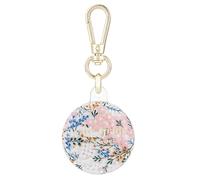 Kate Spade New York AirTag Holder with Gold Ring Clip - Protective Case for Apple AirTag - Multi Floral Rose/Pacific Green