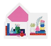 kate spade new york Blank Greeting Cards, Stationery Set with 10 Cards and Envelopes, Colorful All Occasion Notecards, Charmed Library